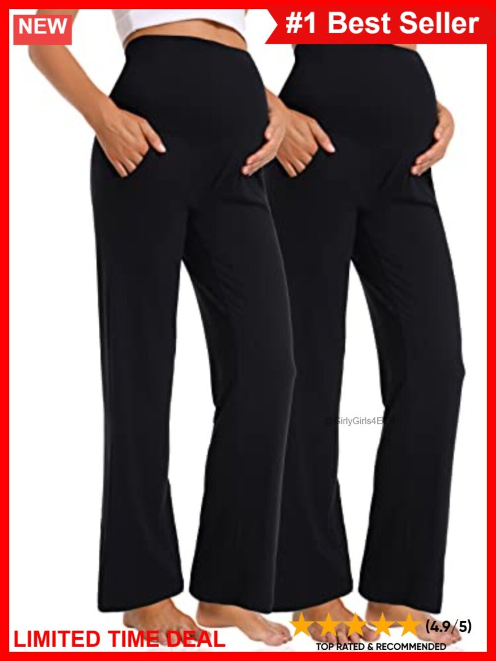 Maternity Wide Leg Pregnancy Work Pants High Rise Palazzo Lounge Trousers